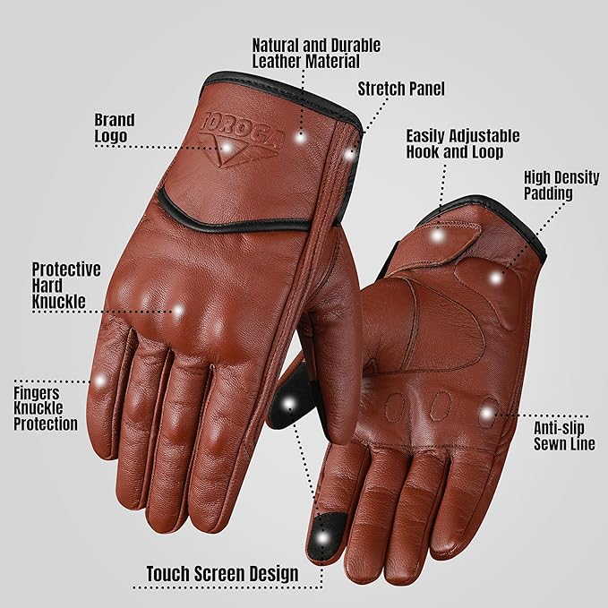 Motorcycle Gloves for Men & Women – Touchscreen Dirt Bike Gloves with Hard Knuckle Armor & Non-Slip Grip for Motorcycling, Road Racing, Biking, Climbing & Outdoor