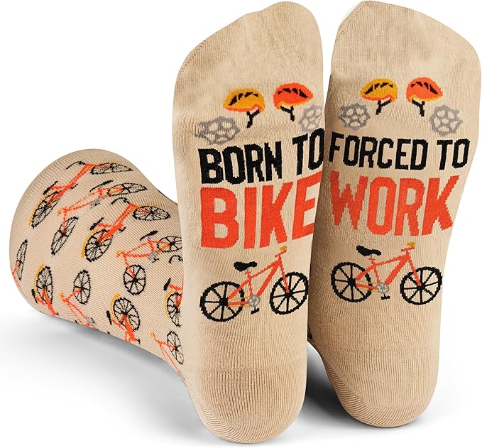 Lavley Bike Socks - Gifts for cyclists and mountain bikers - Fun holiday or birthday gift - Great stocking stuffer