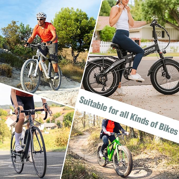 9/16 Inch Bike Pedals, Non-Slip Wide Platform with Reflective Strips, Compatible with Mountain Road BMX E-Bikes