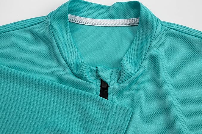 Men's Cycling Jersey Short Sleeves Bike Jersey 1/3 Zipper Solid Color Club Fit, Biking Cycling Shirt Zipper Pocket