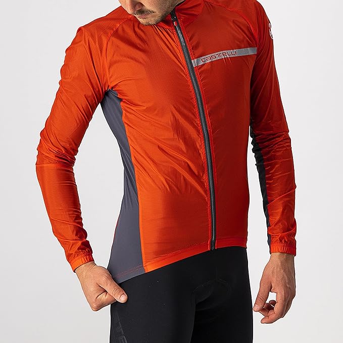 CASTELLI Men's Squadra Stretch Jacket, Windproof Zip Up Shell for Road Cycling