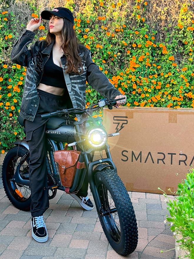 SMARTRAVEL Electric Bike for Adults,Ebike with Powerful Brushless Motor,25Ah Battery,UL&GCC Certification,20”x4.0 Fat Tire,Commuter Electric Bicycle,with Front/Rear Turn Signals
