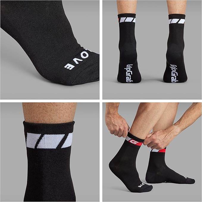 GripGrab Classic Regular Cut Summer Cycling Socks Single & Multipack Coolmax Bicycle Socks for Spinning Indoor Biking