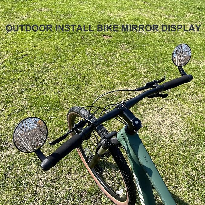 Bike Mirrors Handlebar End Mount, Rotatable And Adjustable Shockproof ebike mirror Wide Angle Bicycle Handlebars End Safe Clear E-Bike Glass Rear View Mirrors