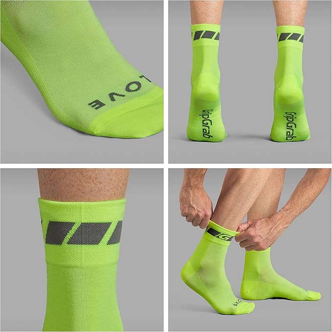 GripGrab Classic Regular Cut Summer Cycling Socks Single & Multipack Coolmax Bicycle Socks for Spinning Indoor Biking