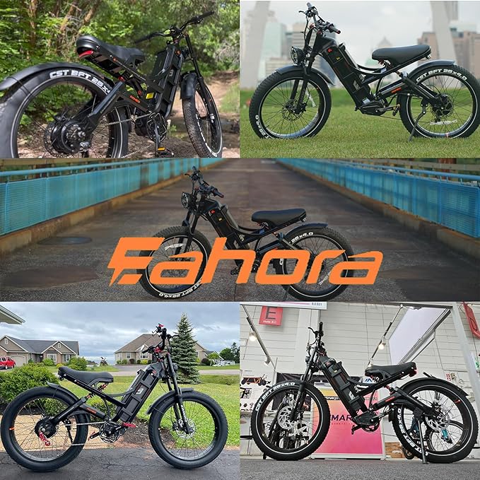 eAhora Romeo Pro 3/2 [2026] 46-50 Mph Electric Bike for Adults, Peak 5600W Dual Motor Ebike, 60V/52V 80Ah/70Ah 250 Miles Long Range E Bike, 26”*4.0 Fat Tire Air Full Suspension Off-Road E-Bike