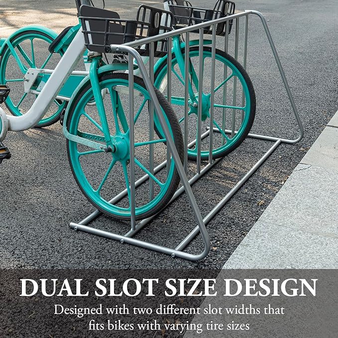 MyGift Large Metal Double-Sided Grid Bike Rack Stand, Freestanding Bicycle Storage Holder for Garage or Outdoor Parking with 6-Bicycle Capacity