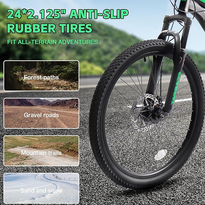 24/26/27.5 Inch Wheel Mountain Bike, 21 Speed MTB Bike with Full Suspension, Steel Frame and Dual Disc Brakes, Adult Mens Outdoor Cycling Mountain Bicycle
