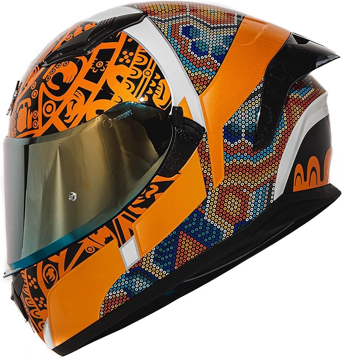 HAX Obsidian Full Face Dual Visor Adult Motorcycle Helmet for Motorbike Street Bike with Pinlock Ready DOT Approved HUICHIOL L