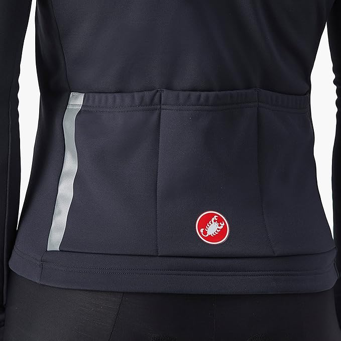 CASTELLI Men's Entrata Thermal Jersey, Long Sleeve Zip Up Fleece Insulated Base Layer for Winter Road Cycling I Gravel Biking