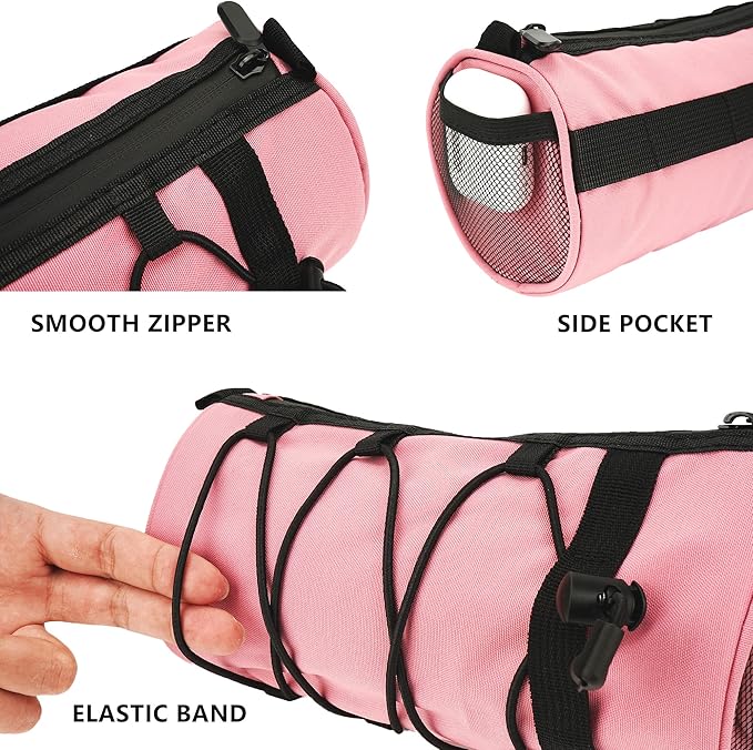 Bike Handlebar Bag for Bicycle, Nylon Cycling Front Bag with Side Pockets and Elastic Cord, Compact Storage Pouch for Commuting, Travel and Daily Riding