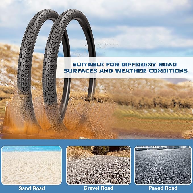 WEEROCK 700C Road Bike Tires 700 X 38C Bicycle Tires Gravel Bicycle Tire with/Without Inner Tubes 48mm Presta Valve, Replace Bike Tyres, Black