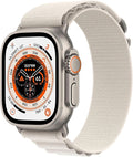 Apple Watch Ultra [GPS + Cellular 49mm] Titanium Case with Starlight Alpine Loop, Large (Renewed)