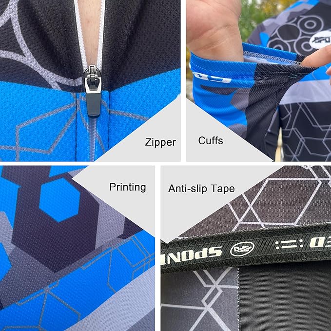 sponeed Cycling Clothes for Men Long Sleeve Mountain Bike Road Bicycle Shirt Jerseys Padded Pants Biking Outfits