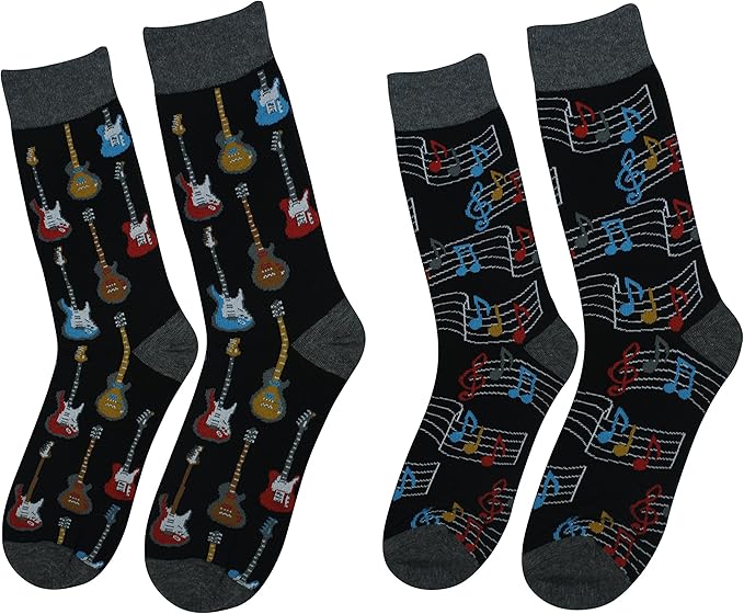 Cansok Men's 2/4 Packs Fun Crazy Novelty Dress Crew Socks