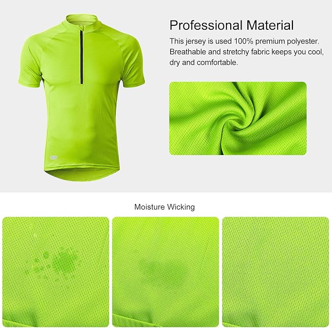 INBIKE Men's Cycling Jerseys Moisture Wicking Short Sleeve Quick Dry Bike Jersey Long Sleeve Running Tops Breathable