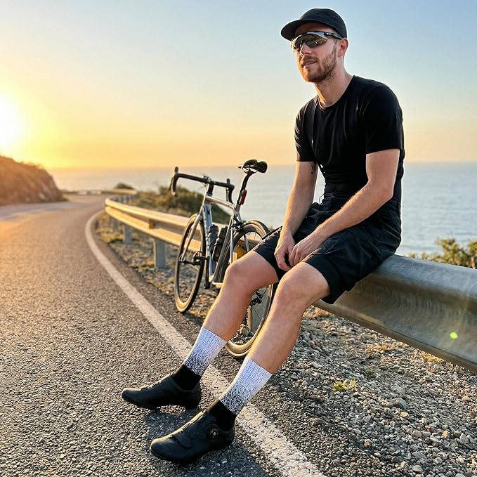 Cycling Socks for Men & Women - 3D Arch Support Compression Bike Socks | Moisture Wicking & Breathable
