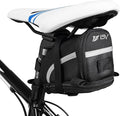 BV Strap-On Bike Bag with Reflective Material - Saddle Bag with Seperate Divider for Small Items for All Your Essentials - Bike Pouch with Taillight Hanger for Maximum Safety