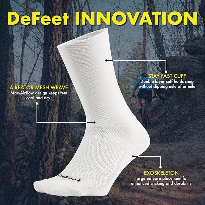 DEFEET - Aireator 6" D-Logo (Double Cuff) - Cycling, Running, Everyday Sock