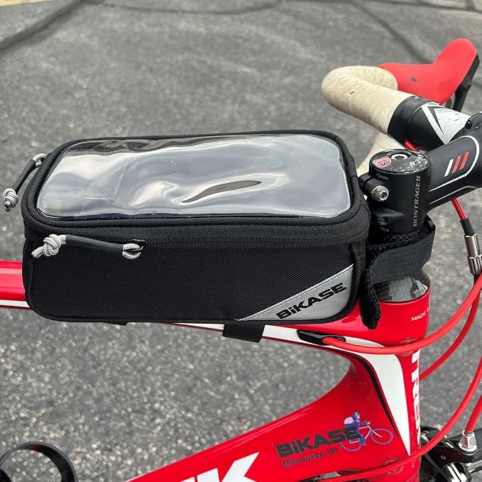 BiKase Hard Casing Bike Phone Bag, Bike Accessories, Never Deform/Waterproof, Bike Phone Holder Bike Phone Mount with 0.25mm Sensitive TPU Touch-Screen, 8"' (XL)