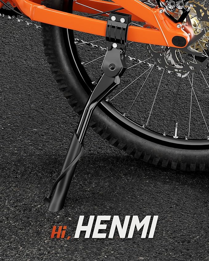 HENMI Bike Kickstand for Adult Bikes,Max Load 99 LBS, Adjustable Bicycle Kickstand for Most 24"-29", Non-Slip Sole, Aluminum Alloy and Magnesium alloy Material, Kickstand for Mountain Bike E-bike