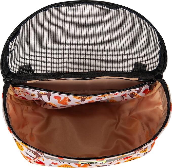 Kids Bike Basket,Durable Front Frame Bicycle & Scooter Basket Bag,Waterproof Fabric Bicycle Handlebar Bag for Boys, Girls, Toddlers with Zipper Mesh Lip (Beige Animal)