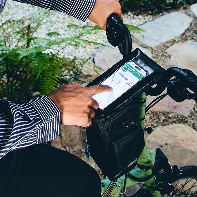 Vincita Supernova Stem Bag – 3-in-1 Bike Cockpit Organizer with Waterproof Phone Mount & Bottle Holder – KLICKfix Quick-Release Adapter – 2L Handlebar Storage for Folding Bikes & Commuters