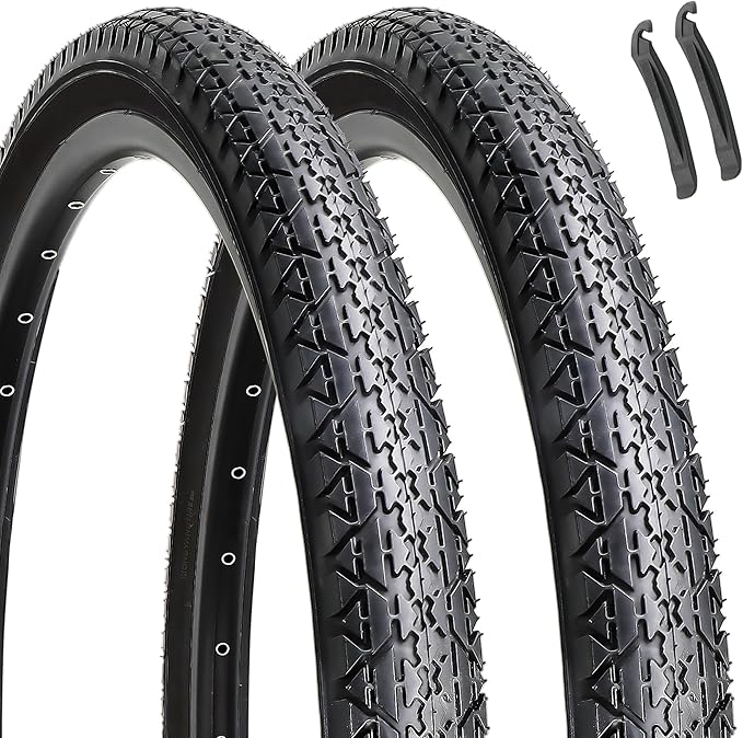Hycline 26x2.125 Cruiser Bike Tires Set: 2-Pack 26-inch Premium Butyl Rubber High-Performance Folding Replacement Bicycle Tires for Beach Cruiser and Urban Commuting Bicycle