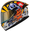 HAX Obsidian Full Face Dual Visor Adult Motorcycle Helmet for Motorbike Street Bike with Pinlock Ready DOT Approved Samurai Gold S