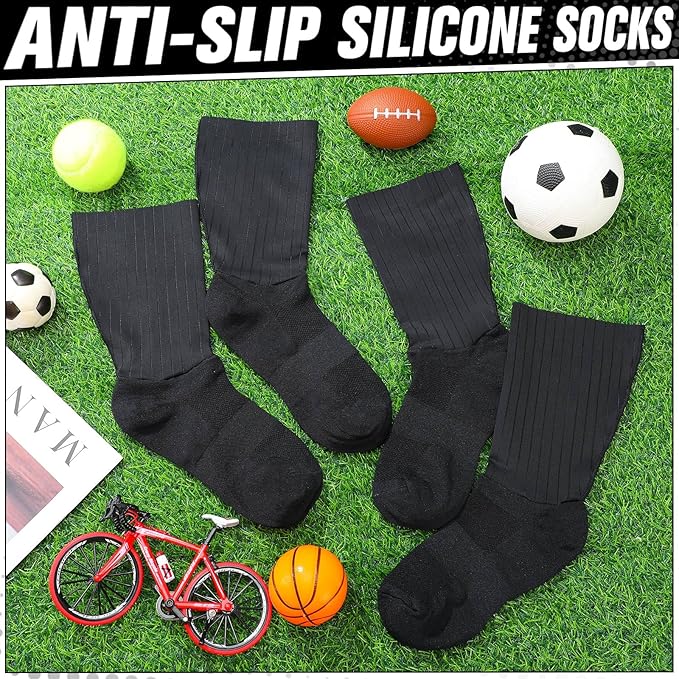Newcotte 3 Pairs Aerodynamics Socks Cycling Aerodynamics Socks Anti-slip Silicone Line Cycling Sports Running for Men Women