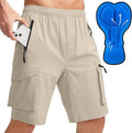 Bikewa Men's Mountain Bike Shorts 3D Padded Loose-fit Biking Riding Cycling Bicycle Biker Shorts Zipper Pockets