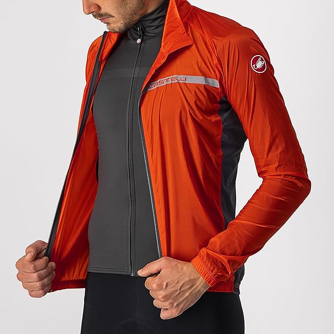 CASTELLI Men's Squadra Stretch Jacket, Windproof Zip Up Shell for Road Cycling