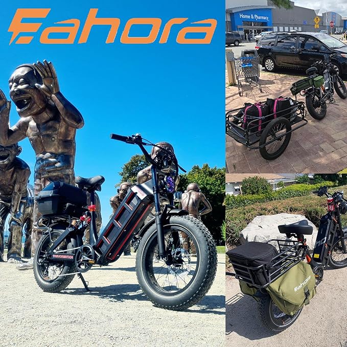 eAhora Juliet Pro 2 Electric Bike for Adult, Dual Motor | 5200W/1200W | 43/31 Mph | 70Ah/60Ah 200 Miles Long Range | 20" Fat Tire | for Commute | Delivery | Women