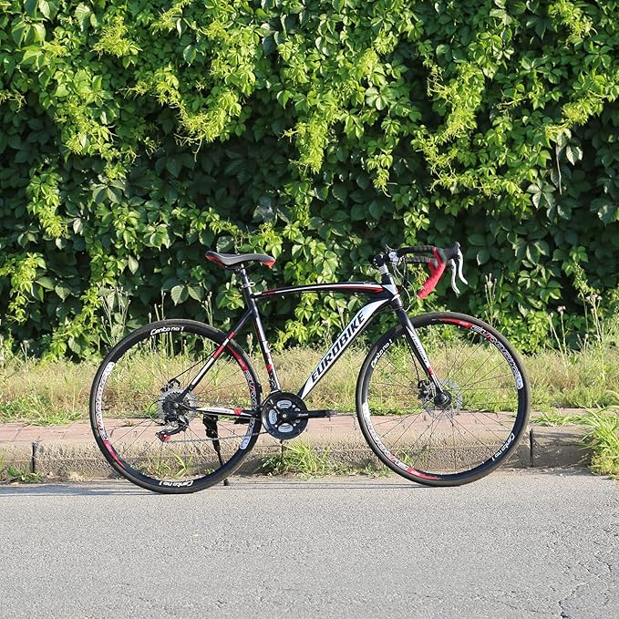 EUROBIKE Road Bike,700C Wheels 21 Speed Disc Brakes,Mens or Womens Bicycle,54cm/49cm Frame