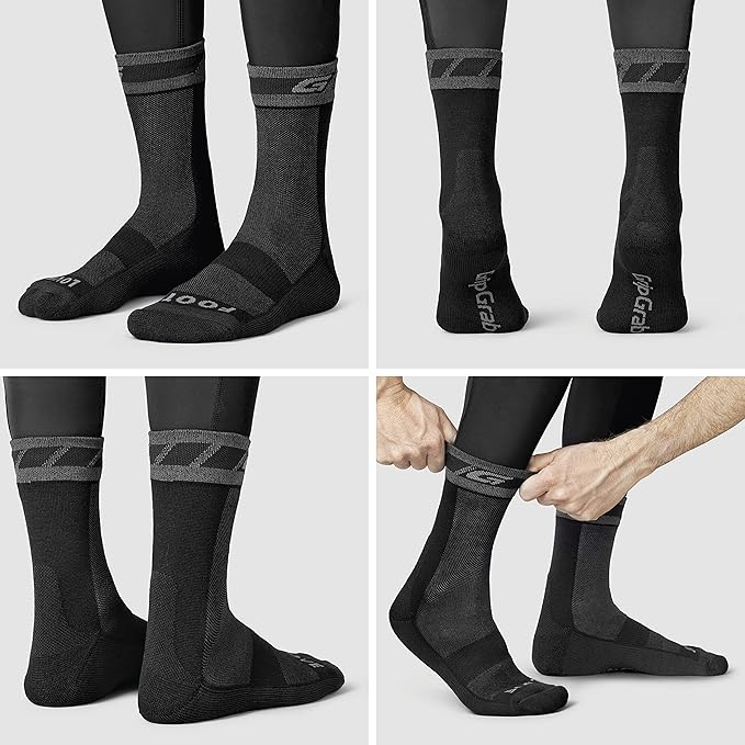GripGrab Merino Winter Cycling Socks Insulated Thermal Padded Cushioned Breathable Warm Soft Thick Wool Bike Sock