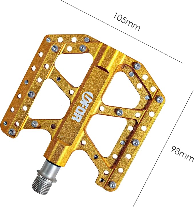 UFOR Thin & Durable Mountain Bike Pedals, Aluminum Alloy Platform MTB Pedals