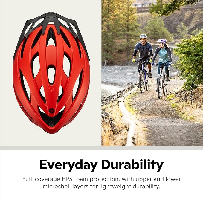 Schwinn Thrasher Helmet for Adults, Size 58-62 cm for Riders Ages 14+, Microshell, Adjustable Dial & Straps, Interior Padding, Air Vents, Lighted or Unlit, Visor, Adult Bike Helmet
