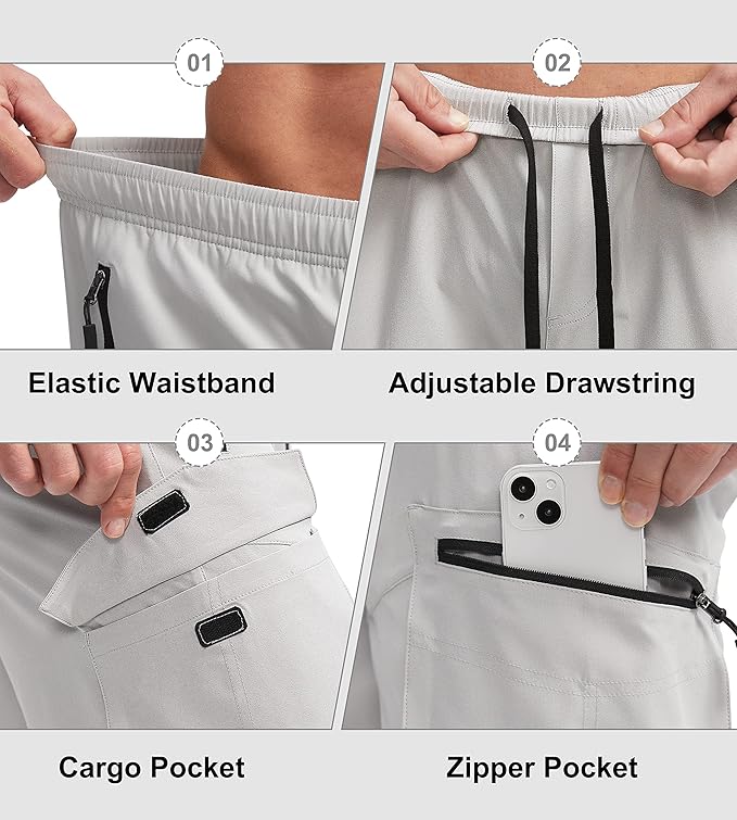 Bikewa Men's Mountain Bike Shorts 3D Padded Loose-fit Biking Riding Cycling Bicycle Biker Shorts Zipper Pockets