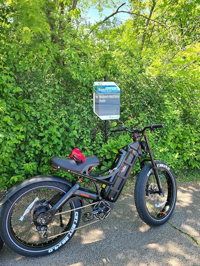 eAhora Romeo Pro/Ⅱ Electric Bike - 2025 34-40MPH 2500W Adults 52V/60Ah 200Mile Long Range Electric Bike, 20"*4.5 Fat Tire Fast Mountain E-Bike Off-Road Full Suspension Electric Bicycle for Men Women