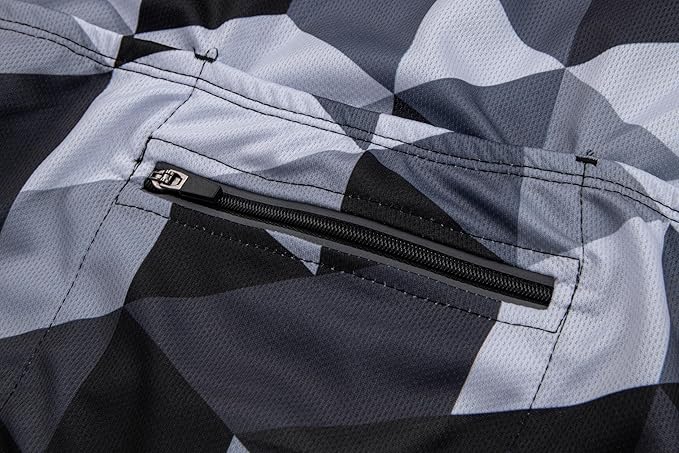 GCRFL Men's Cycling Jersey Long Sleeve Biking Shirt with 3+1 Zipper Pocket Breathable Quick Dry Bicycle Jersey