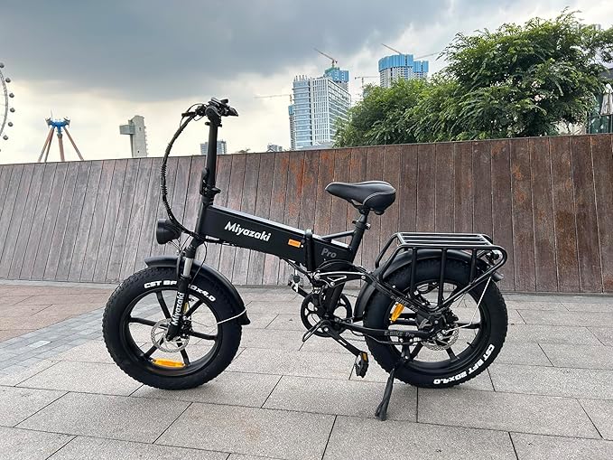 Miyazaki Folding Electric Bike for Adults, Space Aluminum Frame,1000/1500w Brushless Motor Foldable Ebike, 48v16/17.5ah Removable Battery,20"X4.0" Fat Tire Electric Bicycle, Hydraulic Oil Brake