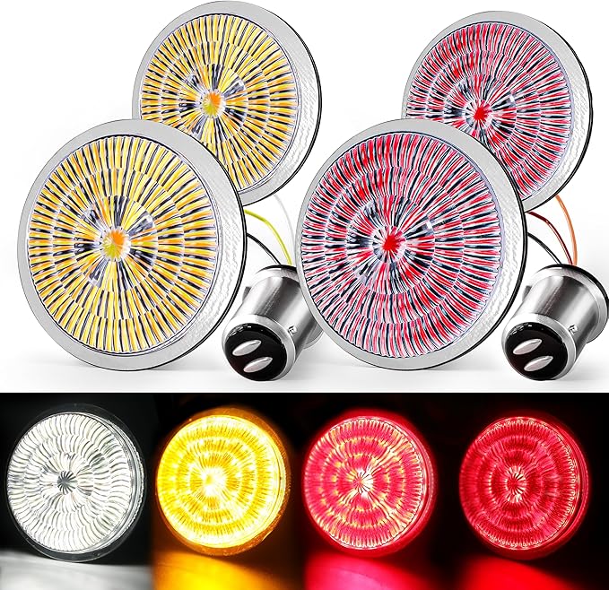 LX-LIGHT New Upgrade 2 Inch 1157 LED Turn Signals Front Rear Kit Compatible with Touring Dyna Softail Sportster Street Glide Road Glide Iron 883 Motorcycles (4PCS)