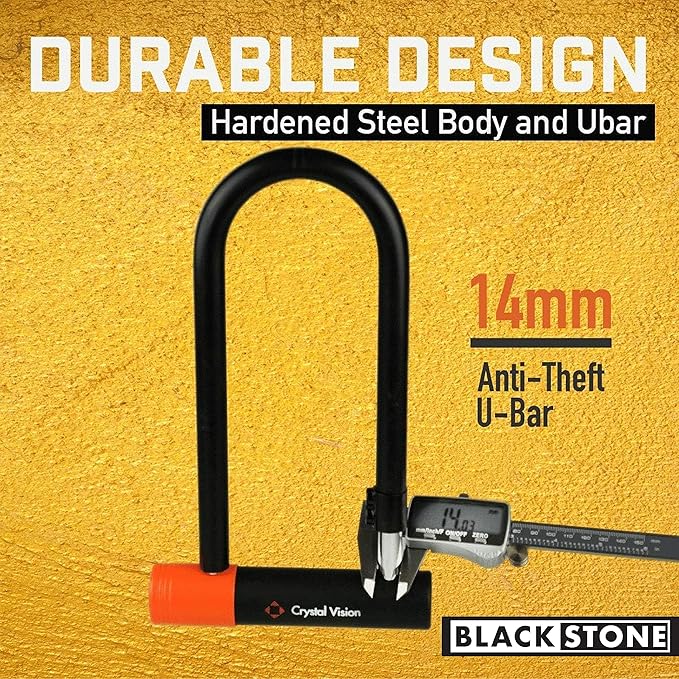 Blackstone Anti-Theft 130 db Alarm U-Lock Heavy Duty w/Security Cable (Alarm U-Lock w/Cable)
