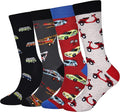 Cansok Men's 2/4 Packs Fun Crazy Novelty Dress Crew Socks