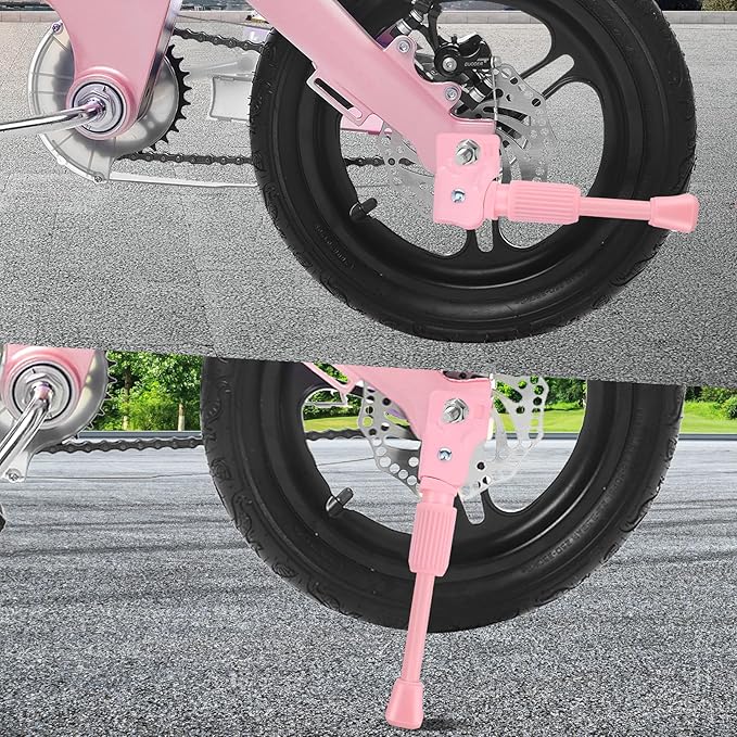 Kids Bike Kickstand Fits 12 14 16 18 20 Inch Bicycles, Aluminum Alloy Kickstand for Kids Bike with Anti-Slip Pad, Universal Fit for Mountain Road Bikes