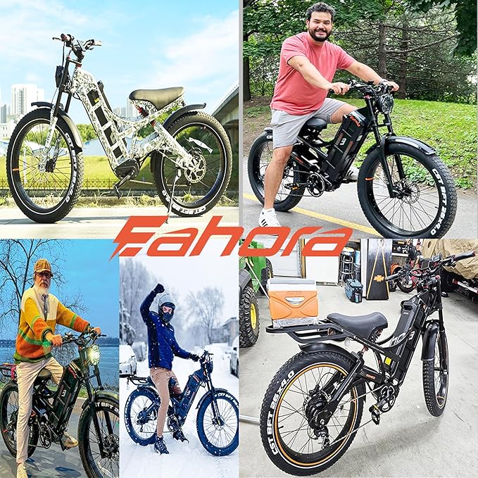 eAhora 2025 Romeo Pro Electric Bike for Adults 1600W Motor Electric Bicycle 29-34MPH 48V 60Ah 100-200Miles Long Range 26 * 4.0 Fat Tire Full Suspension Electric Mountain Bike with Rack+Basket Green