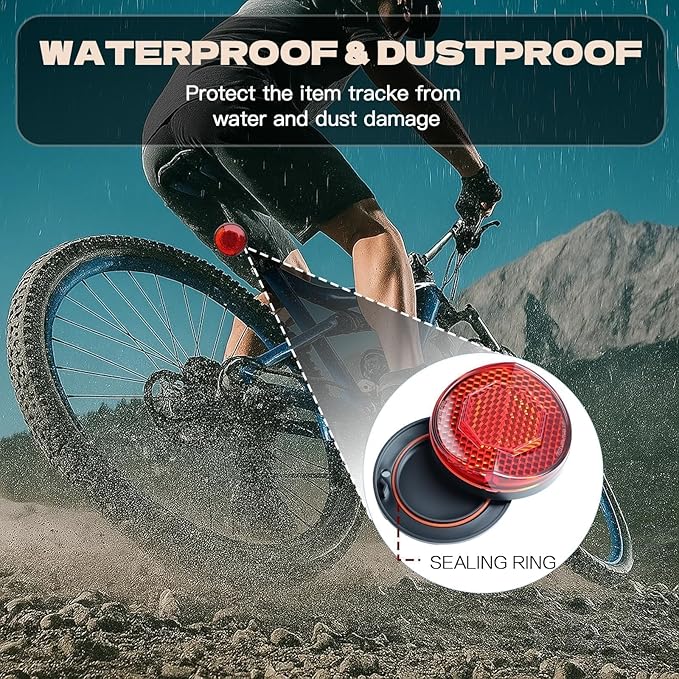 Hidden GPS Tracker Bike Mount, Waterproof Anti-Theft Bicycle Reflector Case for Airtag, Compatible with Bicycle & Scooter