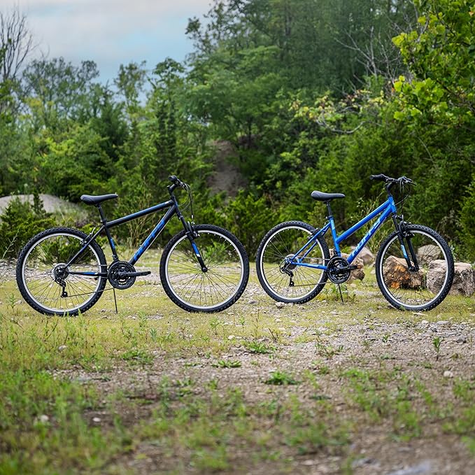 Huffy Stone Mountain Bike for Men and Women, 20”/24”/26”, 6-Speed (20”) or 21-Speed, Front or Dual Suspension (Varies), Multiple Colors, Adjustable Saddle, Shimano Equipped, All-Terrain Tires
