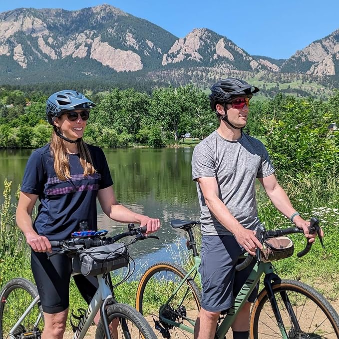 Handlebar Bag (Plaid Max) | 2 Liter Capacity | Spacious Bike Bag w/ 2 Extra Long Buckle Straps & 1 Hook-and-Loop Strap | Water Resistant Front Basket | Bike Accessories | Made in USA