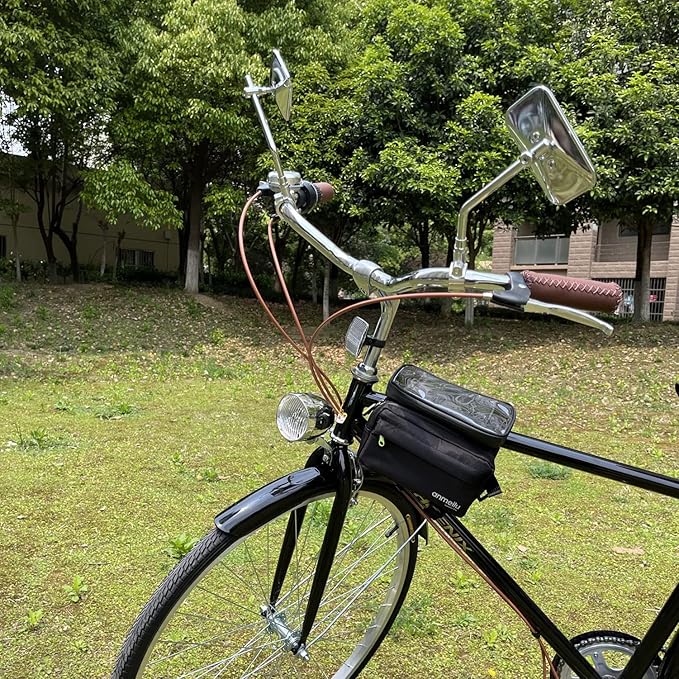 Vintage Bike Mirror Metal bicycle mirror for handlebars Rearview Mirror Cruiser Bike Mirror Electric Bike mirror Side Mirror Galvanized Steel Frame for The Retro Bike Parts